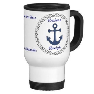 Anchors Aweigh Personalized Travel Mug