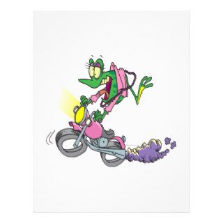 biker chick froggy frog animal cartoon flyer design