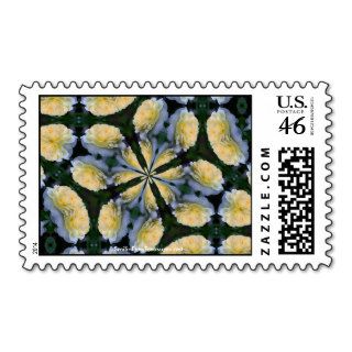 Yellow Rose Kaleidoscope Flower Postage Stamp