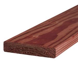 WeatherShield 5/4 in. x 6 in. x 16 ft. Premium Redwood Tone Pressure Treated Lumber 107362