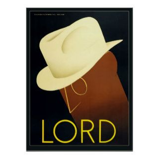 Vintage Poster Art Deco Mens' Fashion, Hats