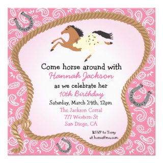 Western Cowgirl Horse Party Invitation