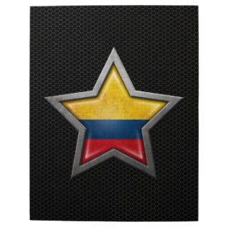 Colombian Flag Star with Steel Mesh Effect Puzzle
