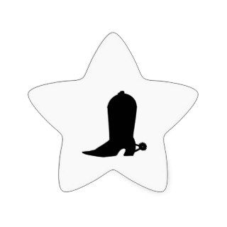Cowboy Boot Silhouette Star Sticker