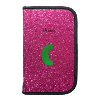 Personalized name pickle pink glitter planner
