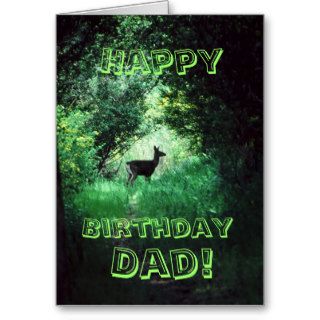 Happy Birthday dad Deer in woods Greeting Card