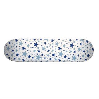 Blue Stars skateboard, white background