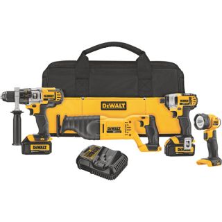 DEWALT 20 Volt Max Li Ion Cordless 4 Tool Combo, Model DCK490L2