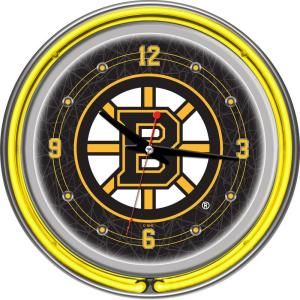 Trademark Global 14 in. Boston Bruins NHL Neon Wall Clock NHL1400 BB