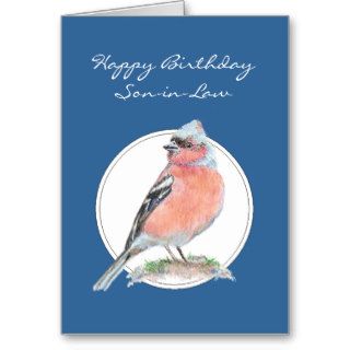 Chaffinch, Happy Birthday Son in Law, Bird Greeting Card