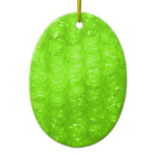Lime Green Bubble Wrap Effect Ornaments