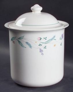 Pfaltzgraff April  Flour Canister & Lid, Fine China Dinnerware   Stoneware, Flor