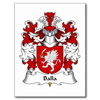 Balla Family Crest Postcard