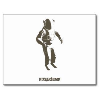 Graphic Astronaut Stencil Post Cards