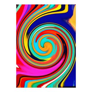 Vibrant Colorful Abstract Swirl of Melted Crayons Personalized Invitation
