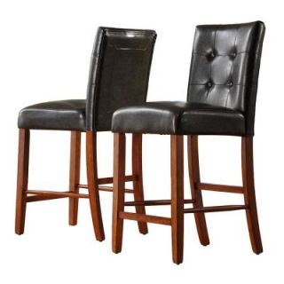 Home Decorators Collection 24 in. H Dark Brown Faux Leather Counter Height Chair (Set of 2) DISCONTINUED 403273 24[2PC]
