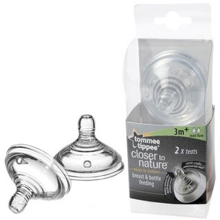 Tommee Tippee Closer to Nature Medium Flow Nipples (Set of 2) Tommee Tippee Bottle Accessories