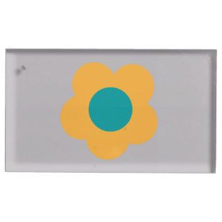 Flowers, Blossoms, Blooms and Petals Blue, Orange Table Card Holder