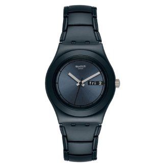 Swatch YLB7000AG black thought black dial aluminum band women watch NEW Watches