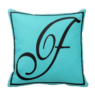 F   The Letter F on Aqua Background Pillow