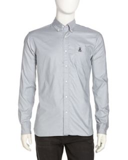 Long Sleeve Poplin Sport Shirt, Gray