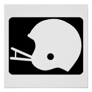 Black Football Helmet Logo Print