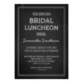 Chalkboard Bridal Lunch Invitation Cards