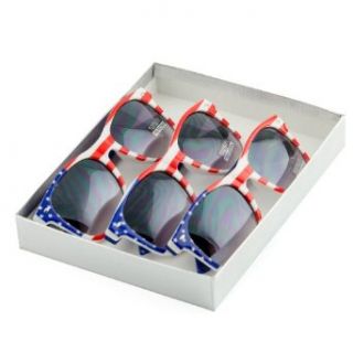 American Flag Aviator Sunglasses Glasses (Gift Box Pack   3 Gold, 50) Clothing