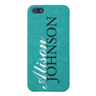Teal Vintage Personalized iPhone 4 Case