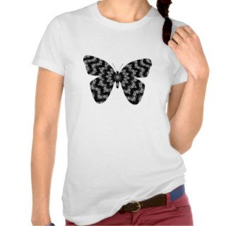 Black & white lace butterfly t shirt