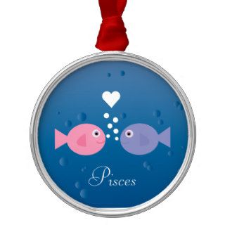 Cute Cartoon Fish Pisces Zodiac Sign Custom Christmas Tree Ornaments