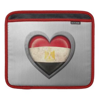 Egyptian Heart Flag Stainless Steel Effect Sleeve For iPads