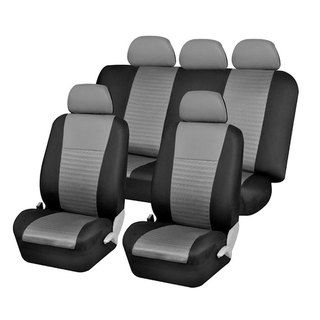 FH Group Trendy Elegance Gray Car Seat Covers Full Set Car Seat Covers
