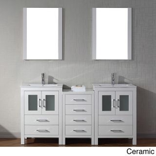 Virtu Usa Dior 66 Inch Double Sink Vanity Set In White