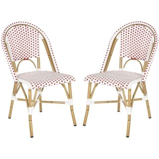 Salcha Red/ White Indoor Outdoor Stackable Side Chair (set Of 2)