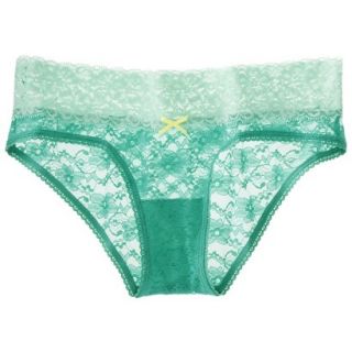 Xhilaration Juniors All Over Lace Hipster   Green Ripple S