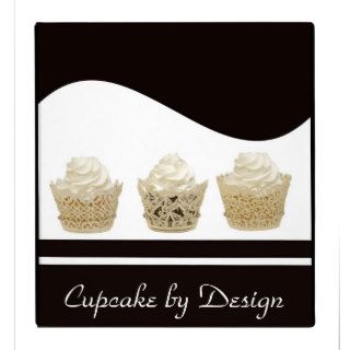White Cupcake Black Background Presentation Binder