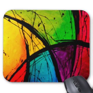 Funky Bright Abstract Art Painting Mouse Pad