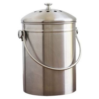 Natural Home 1.3 Gallon Stainless Steel Compost Bin with Filter   Silver