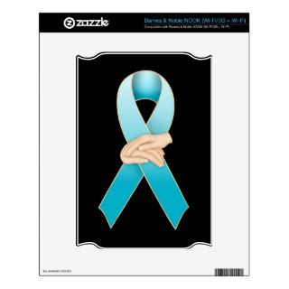 Teal Blue Ribbon Awareness Design NOOK Skin
