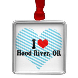 I Love Hood River, OR Christmas Tree Ornaments