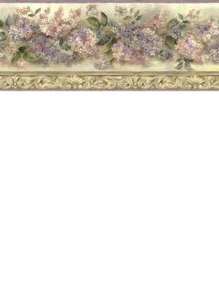 Wallpaper Warner by Brewster Steves Color Collection Purple Heirloom Lilac Border FFR20041B    