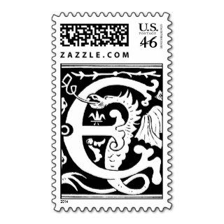 Decorative initial letter “E” 16th Century Stamp