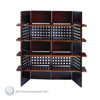 Home Decorators Collection 4 Panel Walnut Room Divider with Book Shelves N1032 4 WALNUT