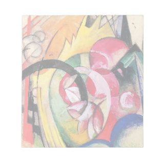 Colored Flowers (Abstract Forms) by Franz Marc Memo Note Pad