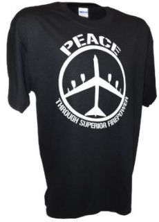 Mens Peace Through Superior Firepower B52 Bomber Tee By Achtung T Shirt LLC Novelty T Shirts Clothing
