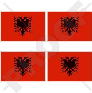 ALBANIA Albanian Flag Shqiperia 2" (50mm) Vinyl Bumper Helmet Stickers, Decals x4 