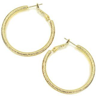 Round 18K Gold Plated Hoop Earrings  3mm Jewelry