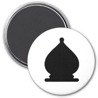Black Bishop   Zero Gravity Chess (White Bg) Magnet