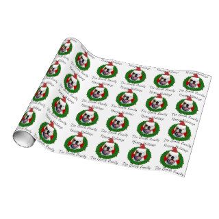 Customizeable holiday boxer dog wrapping paper